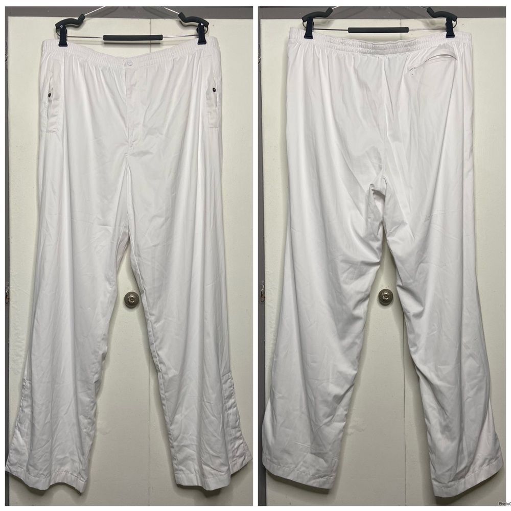 Polo Ralph Lauren Mens Track Pants Size 2XL White Vintage Ankle Zipper Mesh Line
